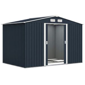Caseta de jardín 277x195x192 cm acero galvanizado color gris Outsunny