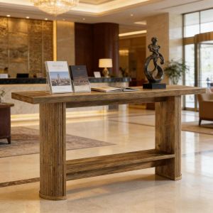 Mesa auxiliar para recibidor y salón madera marrón