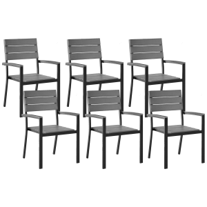 Conjunto de 6 sillas de jardín como gris