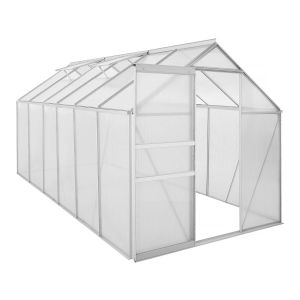Invernadero de policarbonato "basilic" - 7,03 m² - gris