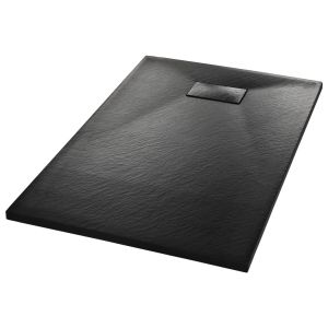 vidaXL plato de ducha smc negro 100x80 cm