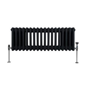 Radiador tradicional horizontal de 3 columnas - 300 x 832 mm - negro