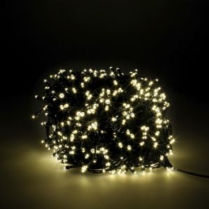 Guirnalda luces navidad 1000 LEDs color blanco calido. Luz navidad interior