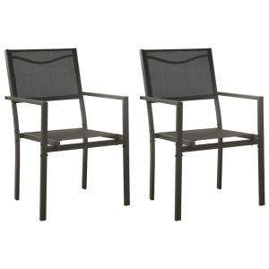 vidaXL sillas de jardín 2 unidades acero y textilene negro y antracita