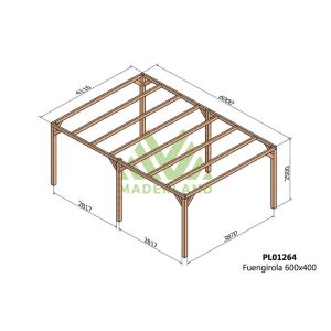 Pérgola de madera laminada - fuengirola 600x400cm (maderland)