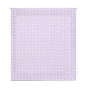 Estor enrollable premium 150x180  morado con motas blancas