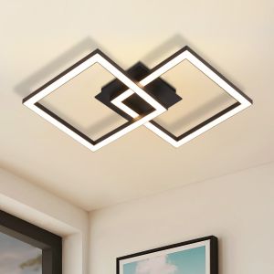 Nettlife lámpara de techo LED 24w negro diseño moderno cuadrado blanco