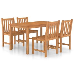 vidaXL conjunto de comedor de jardín de 5 piezas, 140 x 80 cm, madera