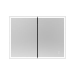 Armario con espejo LED eve negro - 100 x 80 cm