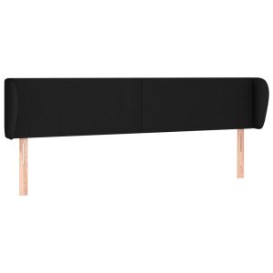 vidaXL cabecero de tela negro 183x23x78/88 cm
