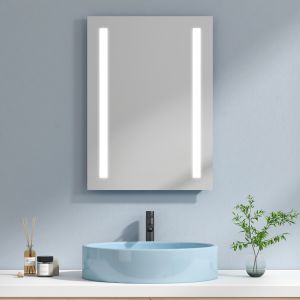Emke espejo de baño LED espejo de pared 50x70 cm con luz blanca fría