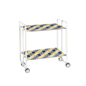 Carrito auxiliar con ruedas bauhaus armazón metálico blanco, 2 bandejas