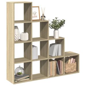 Librería divisora 4 niveles madera sonoma 131,5x29x131,5 cm