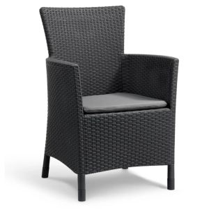 Keter silla de comedor de jardín iowa grafito 215526
