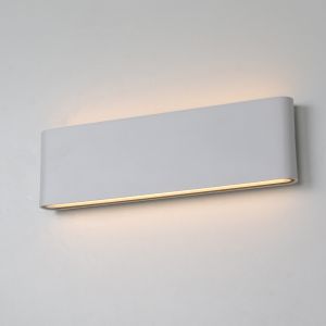 Aplique pared LED 20W aluminio rect. Exterior y Interior 300mm IP54 blanco