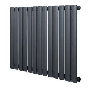 Radiador de columna simple ovalado – 600 mm x 780 mm – gris antracita
