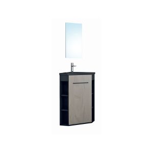Ondee - mueble escritorio nova - versión esquinera - negro - espejo