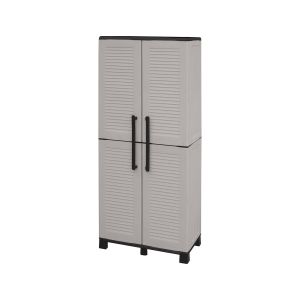 Armario exterior askan, 2 puertas, plástico gris claro 68x37x169h cm