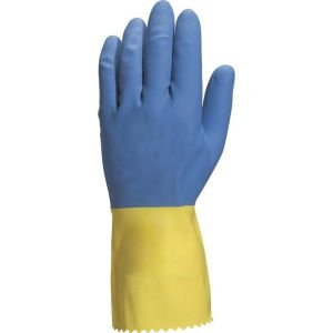 Guante 2 capas latex flocado bicolor talla m-8