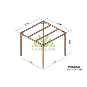 Pérgola de madera maciza - mataró 255x255cm (maderland)