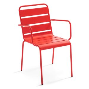 Oviala - sillón de jardín de metal rojo