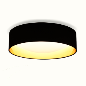Plafón LED 24w textil negro ø40cm luz seleccionable cct