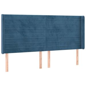vidaXL cabecero con orejas de terciopelo azul oscuro 183x16x118/128 cm