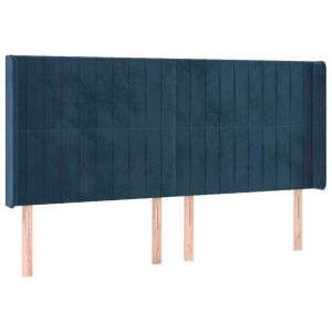 vidaXL cabecero con orejas de terciopelo azul oscuro 203x16x118/128 cm