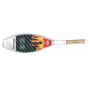 Rejilla de pescado - master grill - mg148 - acero cromado - mango de madera