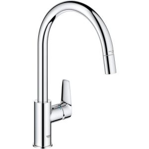 Grifo de cocina - mezclador monomando de fregadero - cromo - caño alto en f