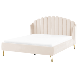 Cama terciopelo ambillou 180 x 200 cm beige claro