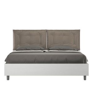 Cama 160x200 queen - base de lamas - cappuccino