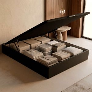 Canapé 90x182cm royal sleep space bed negro montaje incluido