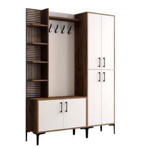 Mueble de recibidor de madera <<viyana da>> - 150 x 35 x 200 cm - blanco