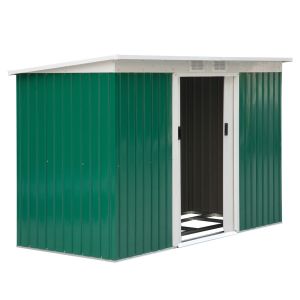 Caseta de jardín acero galvanizado, pp color verde 280x130x172 cm outsunny