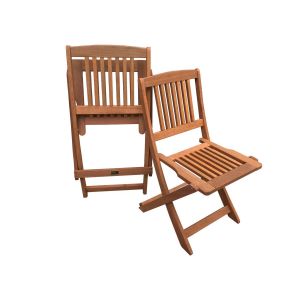 Conjunto de sillas plegables para jardín en madera exótica maple -marrón cl