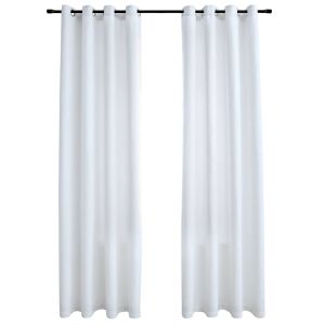 vidaXL cortinas opacas anillas de metal 2 pzas blanco crudo 140x245 cm