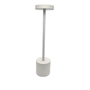 Lámpara de mesa LED metal blanco táctil recargable 3 tonos, 2000mah