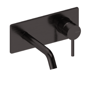 Grifo monomando mural con placa loop  14 cm cromado