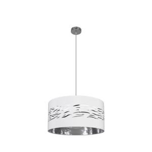 Suspensión - mist - cromo - pantalla blanca/plateada - diseño moderno