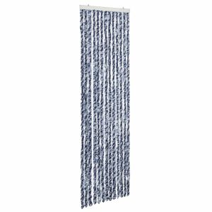 vidaXL cortina mosquitera azul y blanco chenilla 56x200 cm