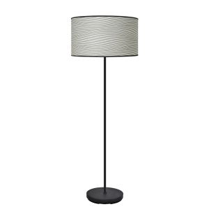 Pie de salón 1xE27 negro surco gris 163x40x40cm moda