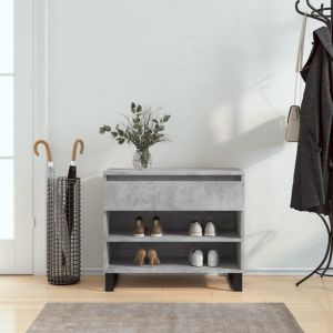 Mueble zapatero madera contrachapada gris hormigón 70x36x60 cm esxt4540