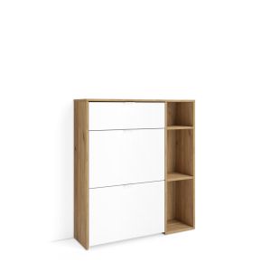 Zapatero, 90x102x27cm, roble y blanco