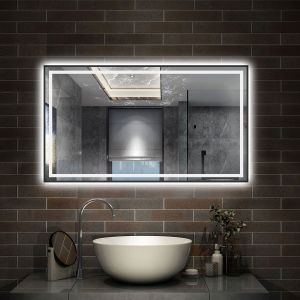 Aica espejo 140x80cm,luz de 3 colores,función de antivaho y bluetooth