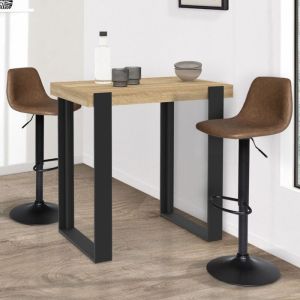 Mesa alta de bar de madera negra - 90 cm