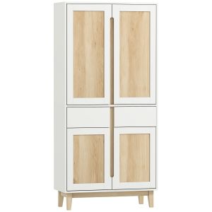 Aparador en mdf blanco 80x35x170 cm