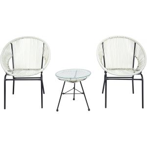 Conjunto de muebles de jardín acapulco "poli" - 2 plazas - blanco