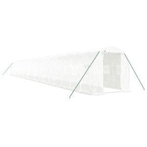 vidaXL invernadero con estructura de acero blanco 40 m² 20x2x2 m