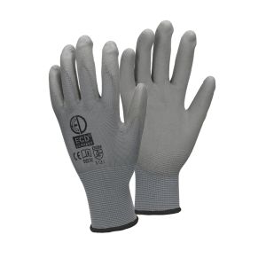 12x guantes trabajo revestimiento pu talla 10-xl gris